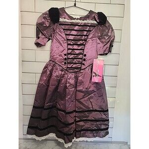 Vtg Mini-Mouche Girls Sz 12 Dress  Lace Trim FairyCore Halloween Costume *READ